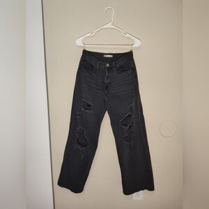 Super high rise '90s wide leg black jeans